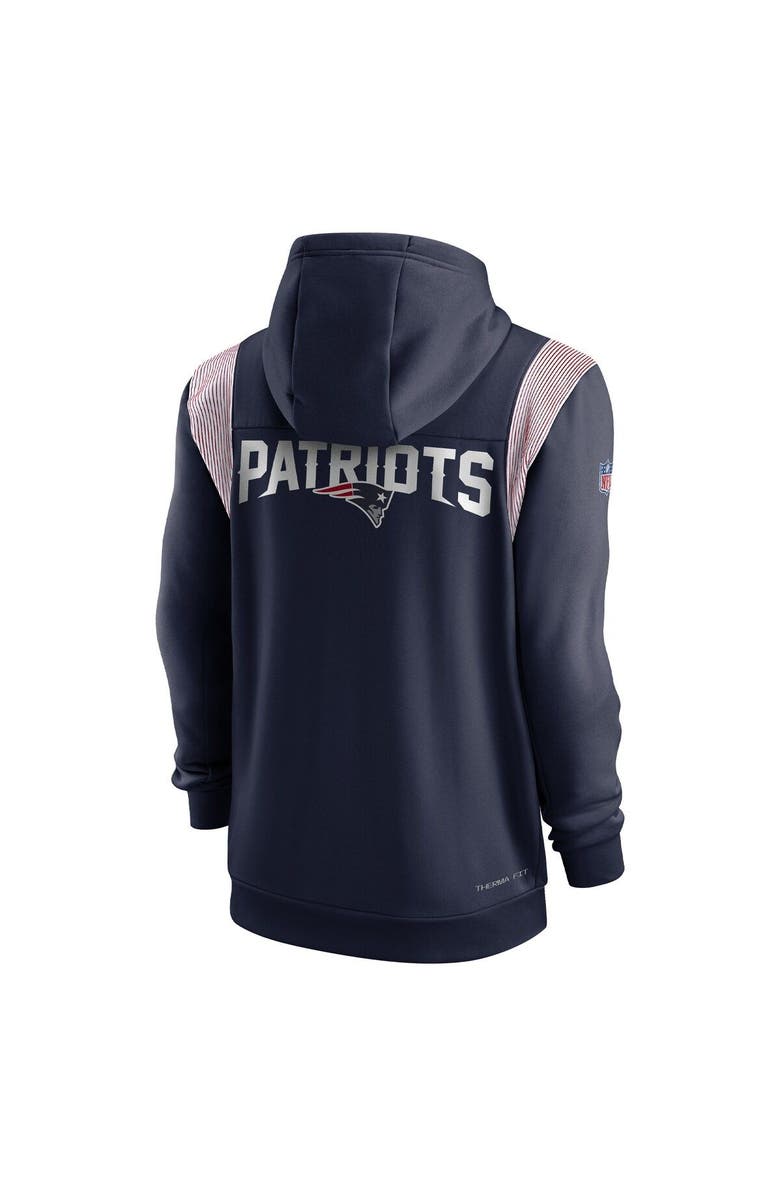 Nike Men's Nike Navy New England Patriots Performance Sideline Lockup Full-Zip Hoodie, Alternate, color,