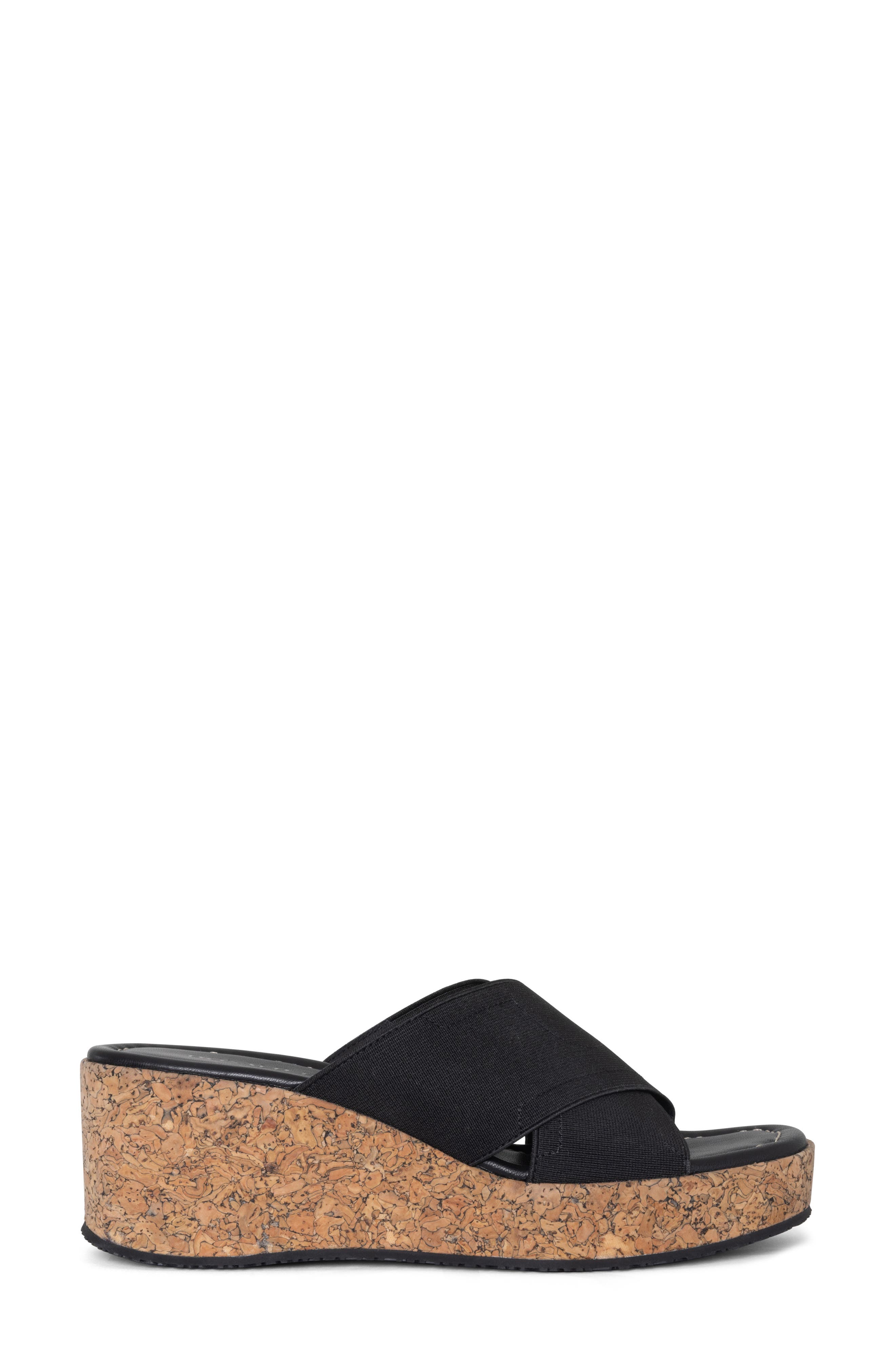 Platform Wedge Sandal, Alternate, color, BLACK