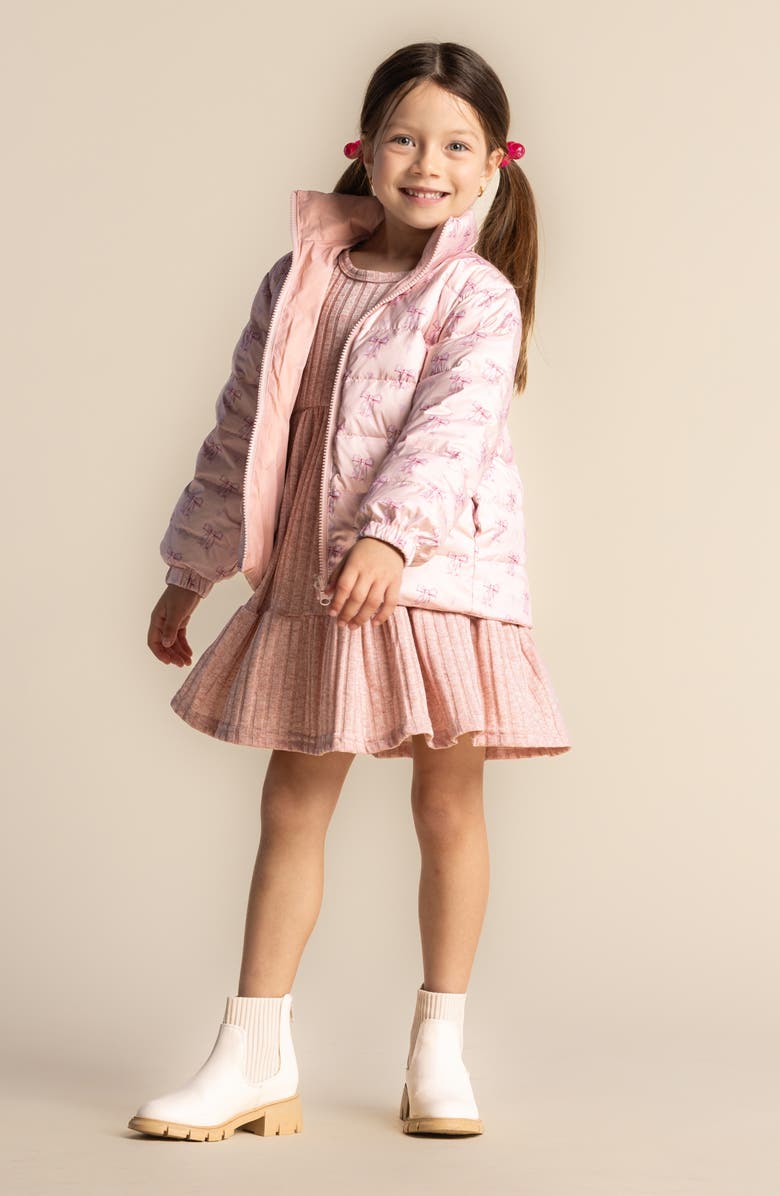 CALONIE Kids' Blake Reversible Down Puffer Jacket, Alternate, color, Pink