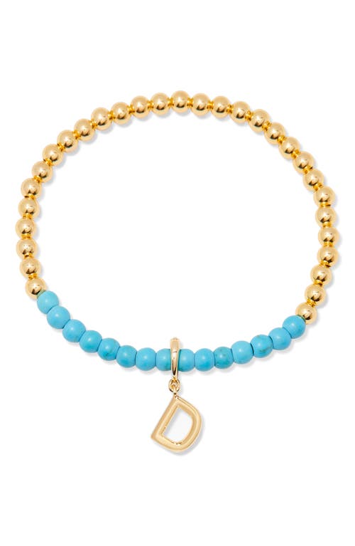 Brook & York Brook And York Bennett Inital Turquoise Beaded Bracelet