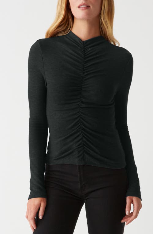 Michael Stars Evelyn Ruched Knit Top in Black 