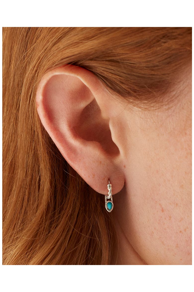 Teardrop Turquoise Earrings Charm, Alternate, color, SS