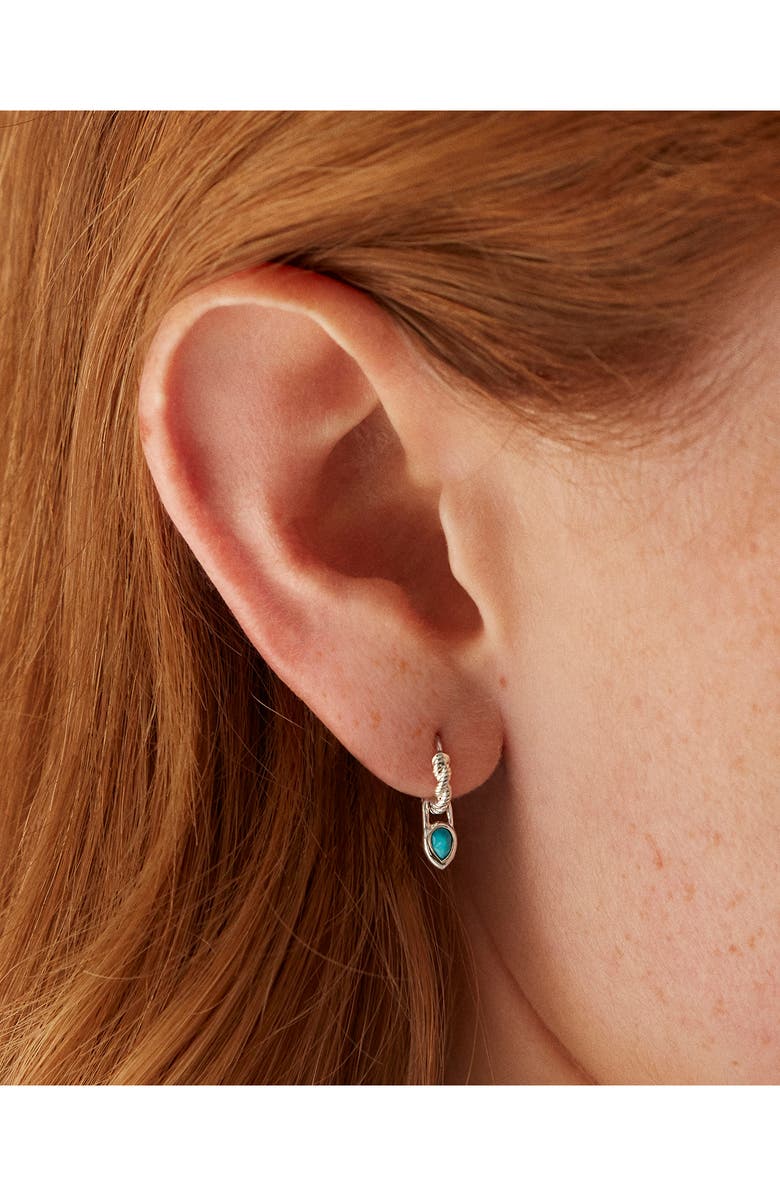 Monica Vinader Teardrop Turquoise Earrings Charm, Alternate, color, Ss