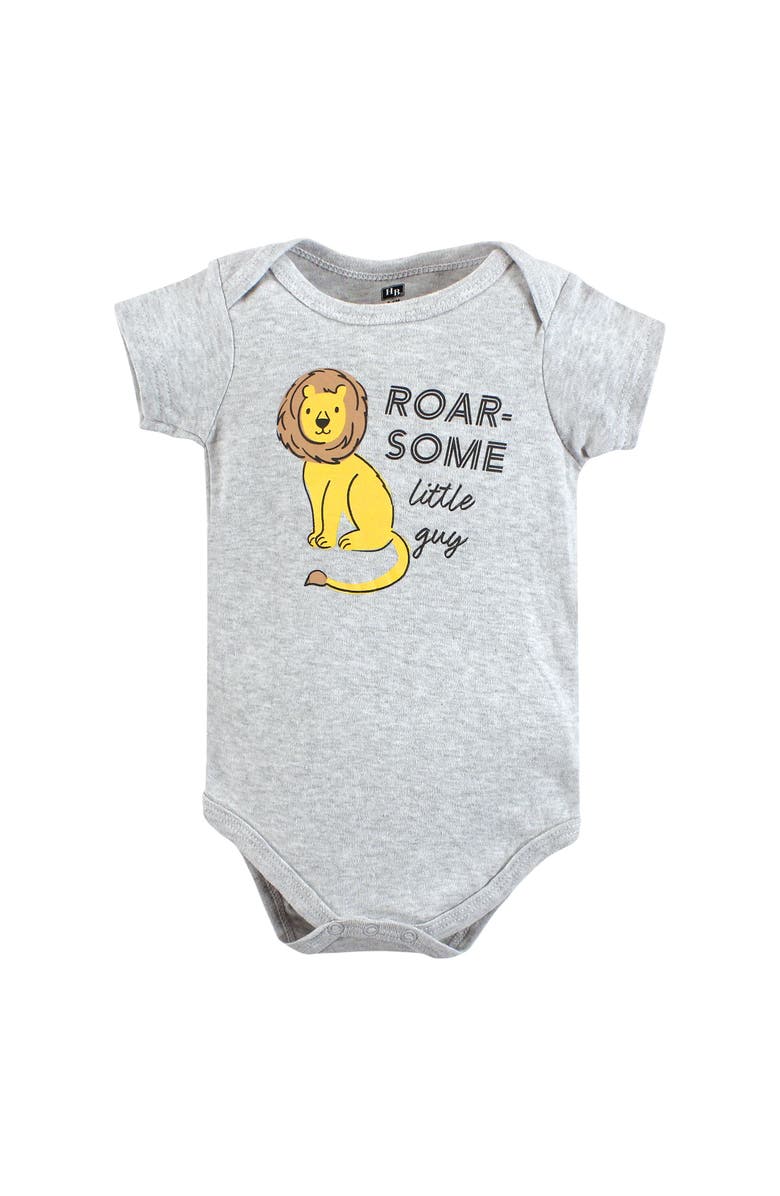Hudson Baby All-Season Cotton One-Piece Garment Set of 3, Alternate, color, Safari Animals