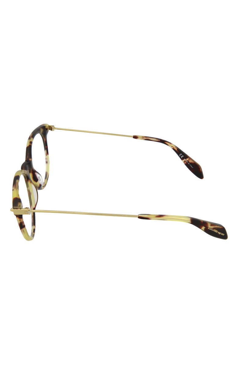 McQueen ALEXANDER MCQUEEN 50mm Round Oval Glasses, Alternate, color,