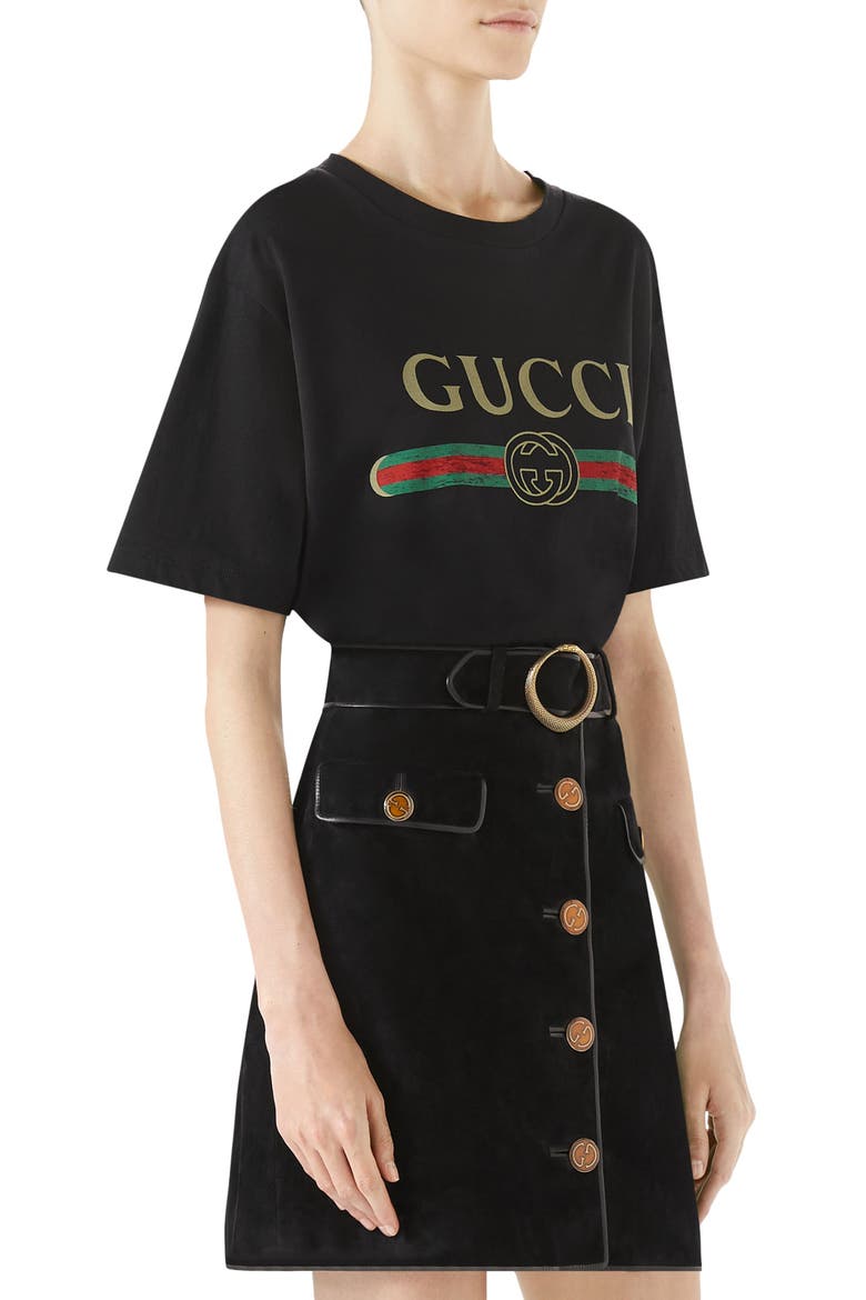 Logo Oversize Cotton Graphic Tee, Alternate, color, BLACK PRINTED/MULTICOLOR