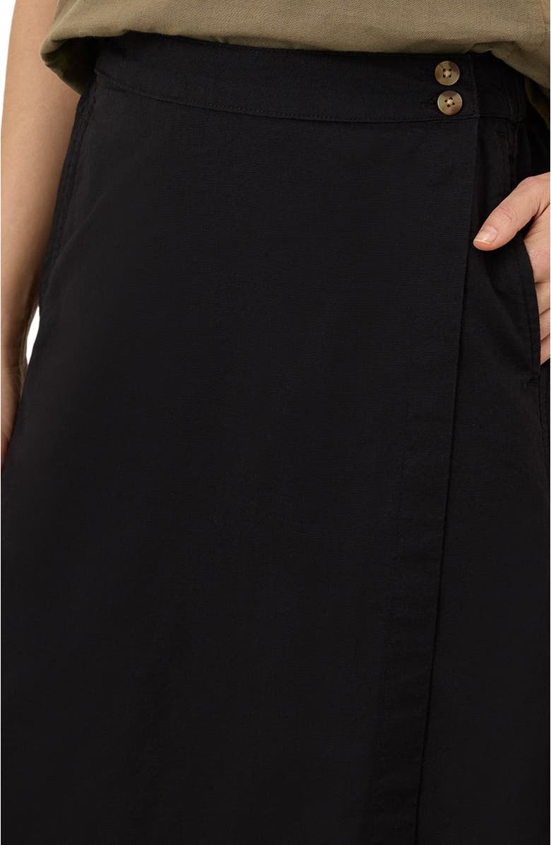 Pact Canopy Linen Wrap Skirt Made with Organic Cotton, Alternate, color, Black
