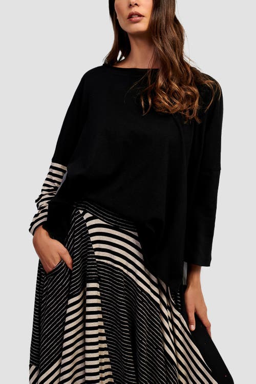 ALEMBIKA ALEMBIKA BOXY TEE WITH STRIPED-SLEEVE