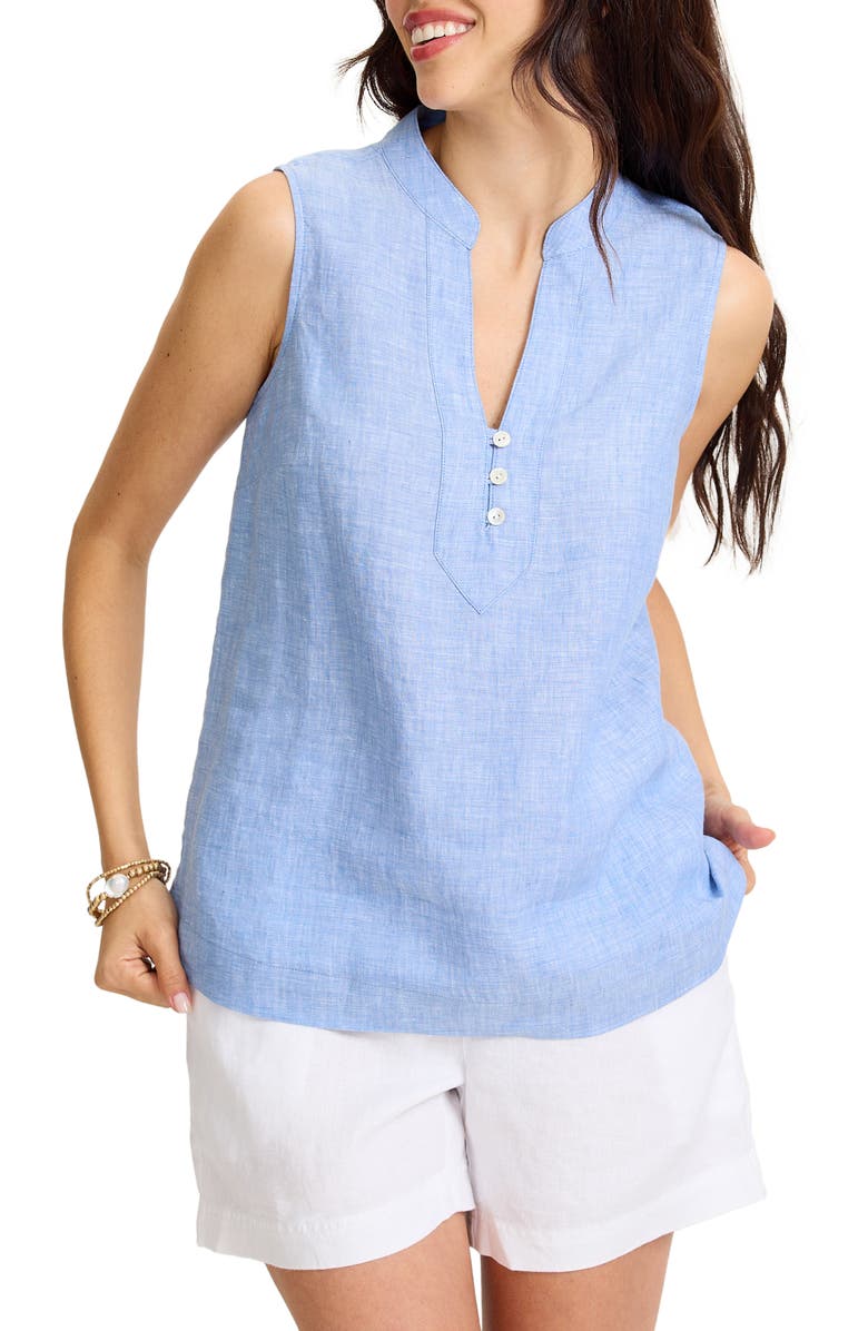 Tommy Bahama Coastalina Linen Vest, Main, color, French Blue