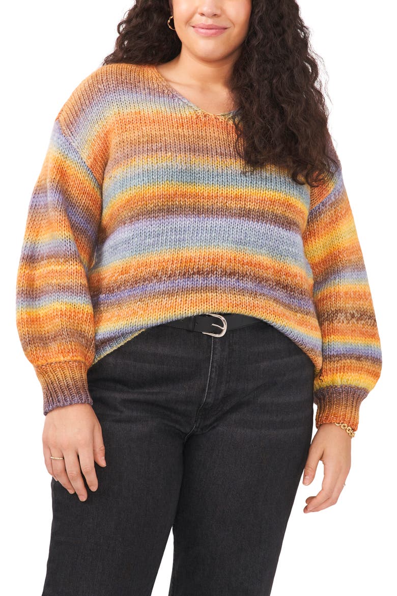 Roving Stripe Sweater, Main, color, CITRUS SPICE