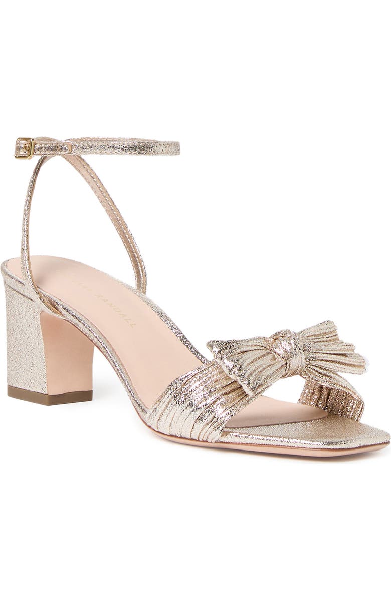 Loeffler Randall Kimora Knotted Bow Sandal, Main, color, Champagne