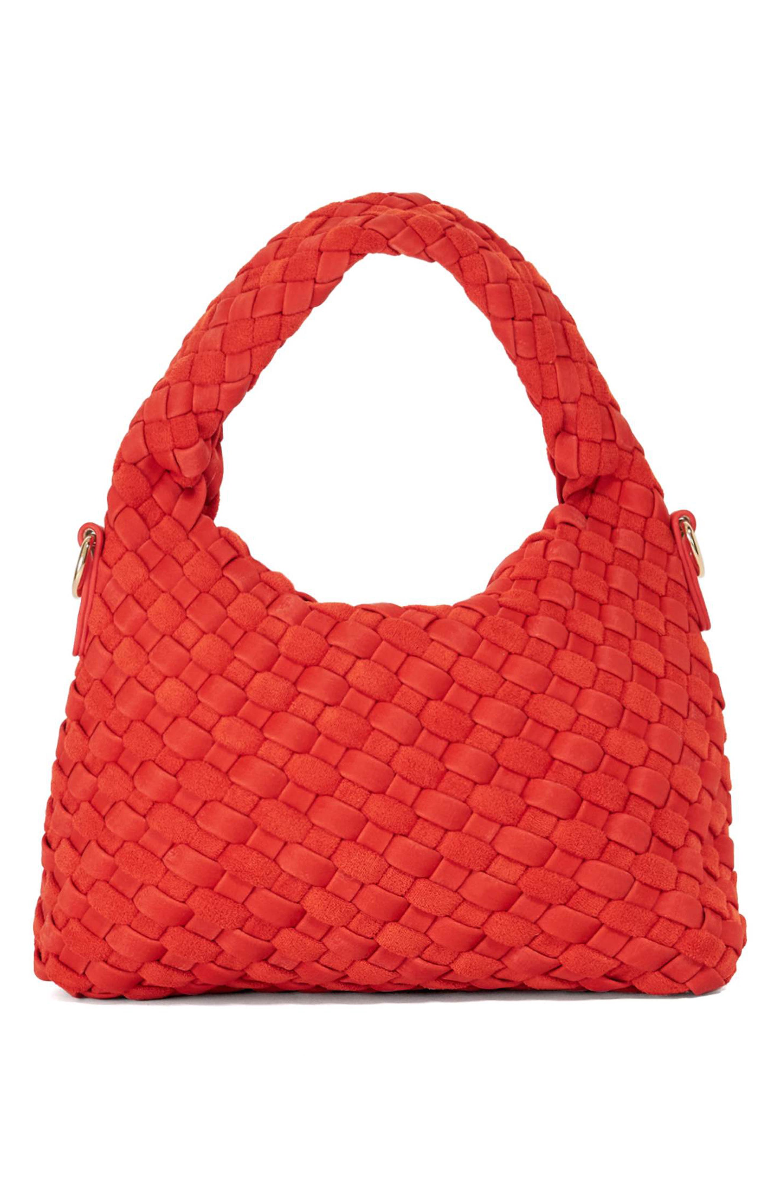 Dinkydeliberate Woven Top Handle Bag, Alternate, color, RED