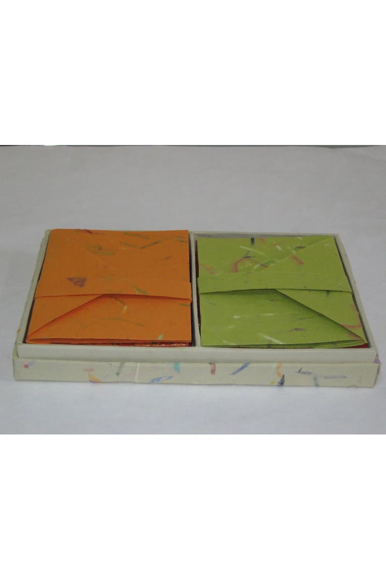 Different Strokes - Boxed Notecards with Envelopes - Set of 16, Alternate, color, Green