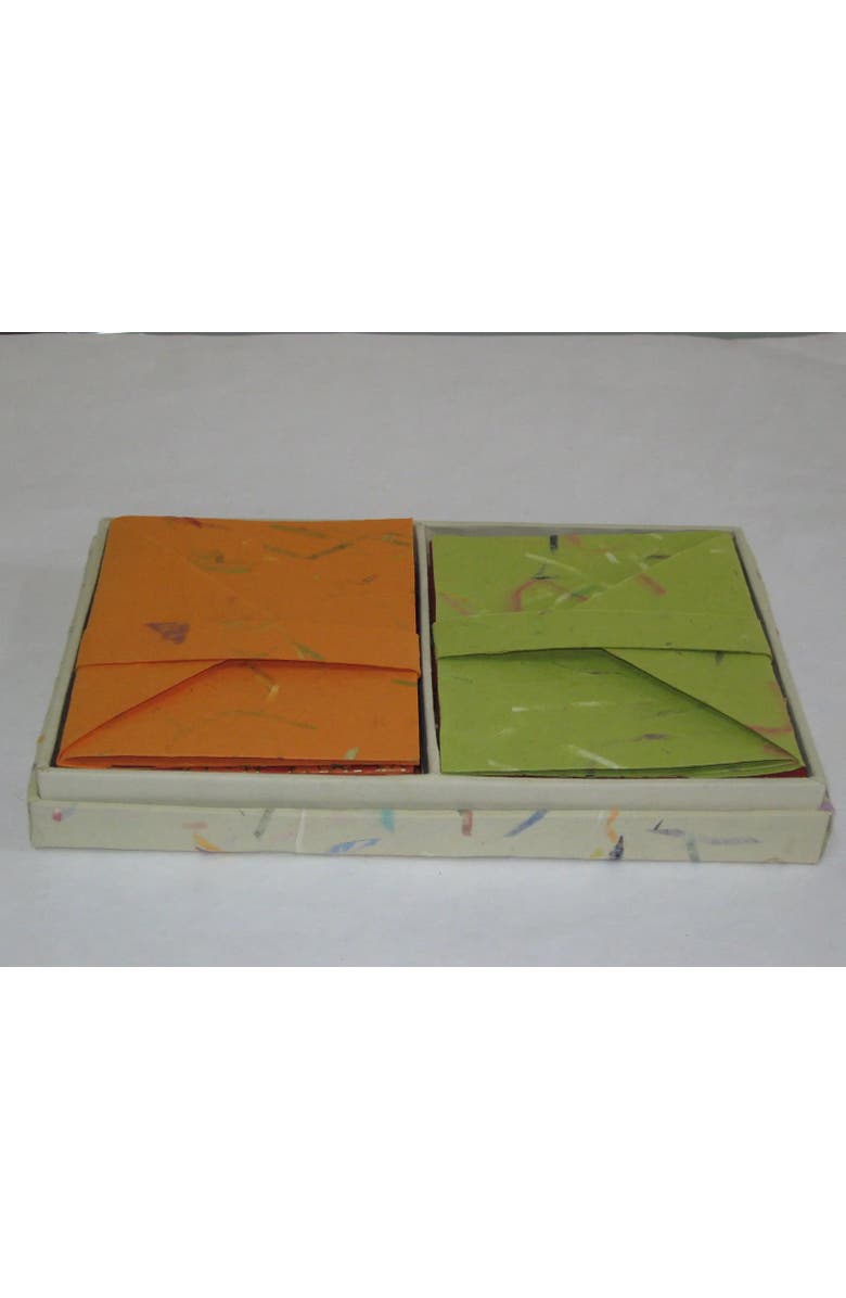 Sustainable Threads Different Strokes - Boxed Notecards with Envelopes - Set of 16, Alternate, color, Green