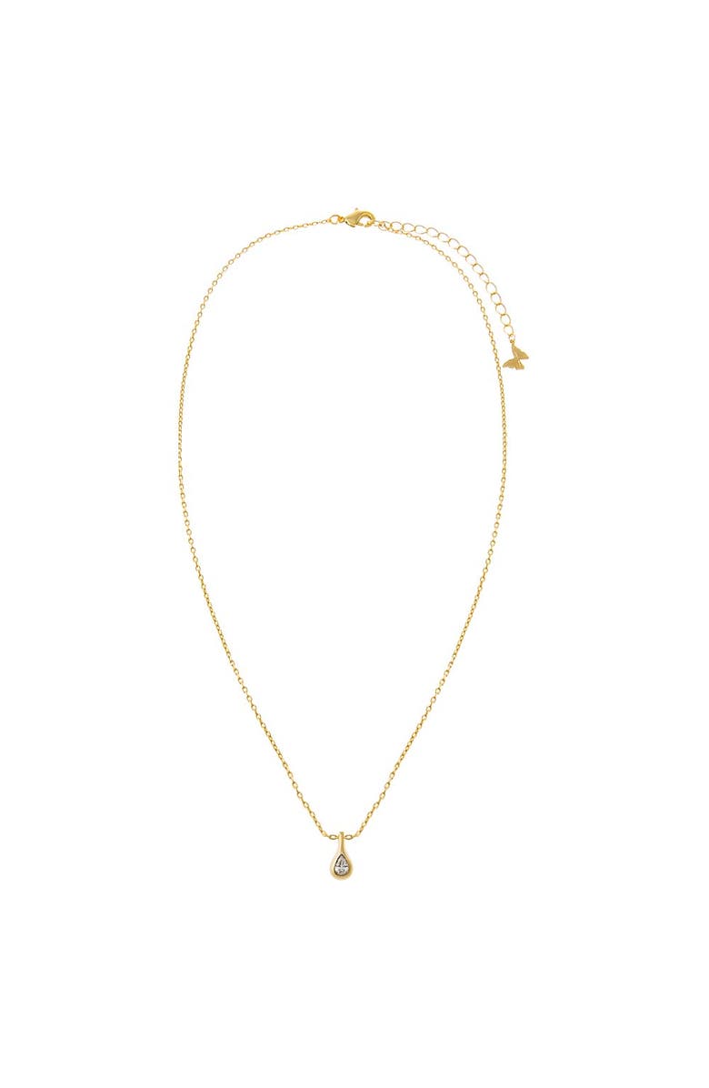 BY ADINA EDEN CZ Round Stone Teardrop Bezel Necklace, Alternate, color, 