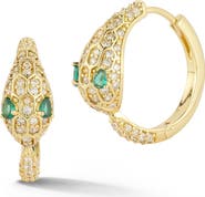 CHLOE AND MADISON Snake Cubic Zirconia Hoop Earrings