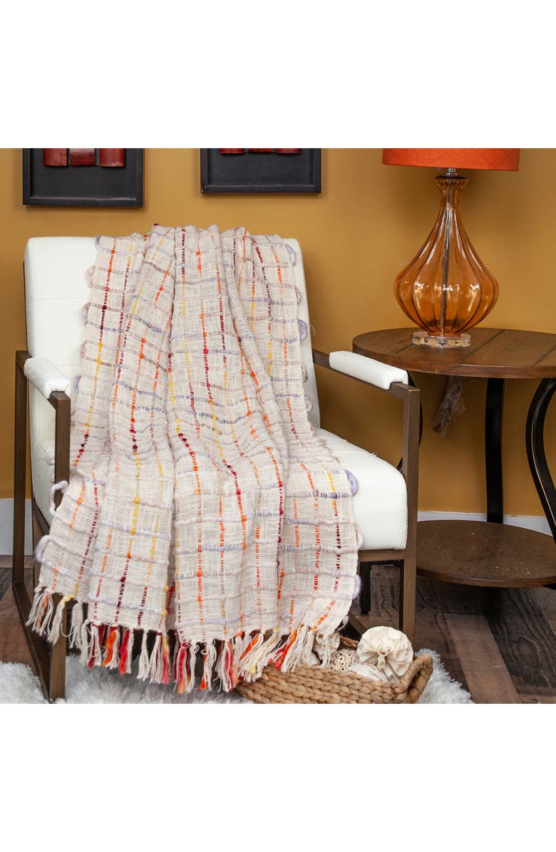 PARKLAND COLLECTION Adlily Transitional Multicolored Handloomed Cotton Throw - 52" x 67", Alternate, color, Multi