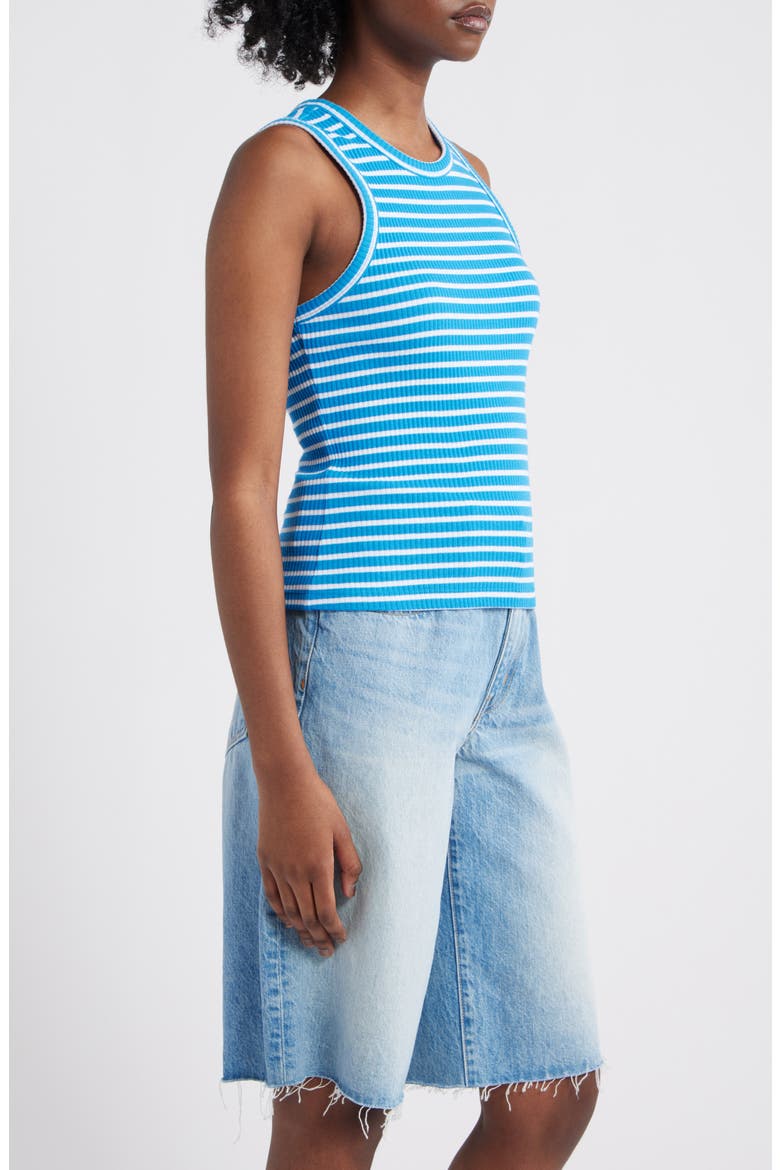 The Racer Stripe Rib Knit Tank, Alternate, color, CHAMBRAY BLUE STRIPE