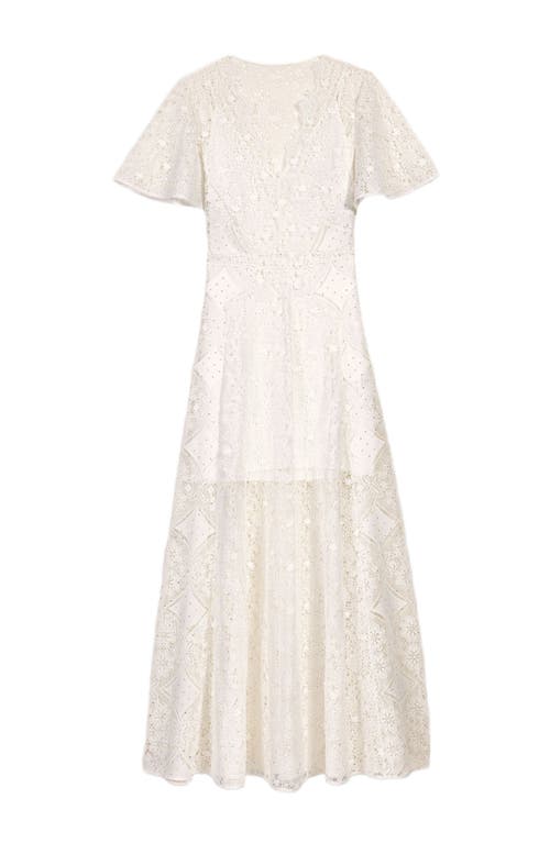 MAJE MAJE FLORAL GUIPURE MAXI DRESS 