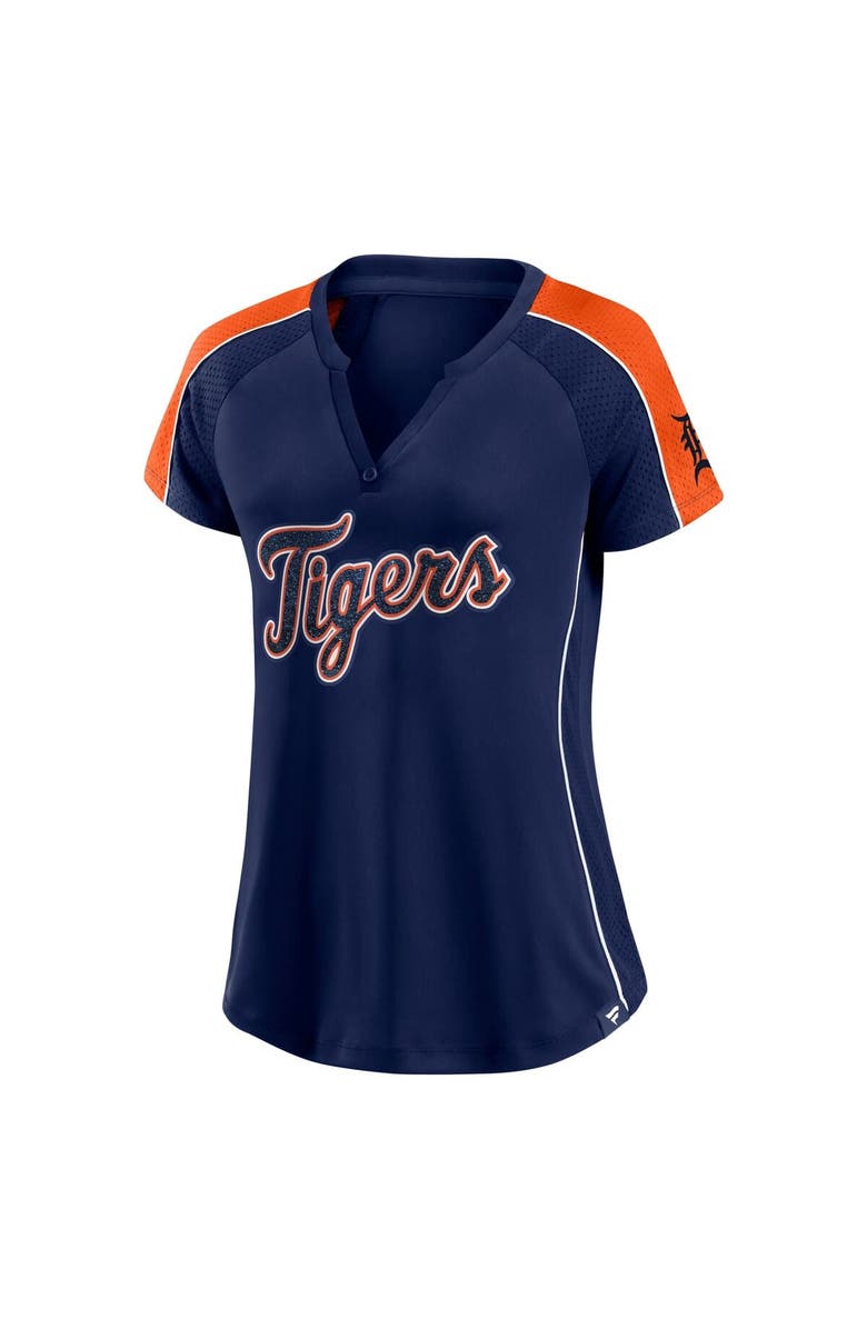 FANATICS Women's Fanatics Navy Detroit Tigers Lineup League Diva Raglan Notch Neck T-Shirt, Alternate, color, Navy