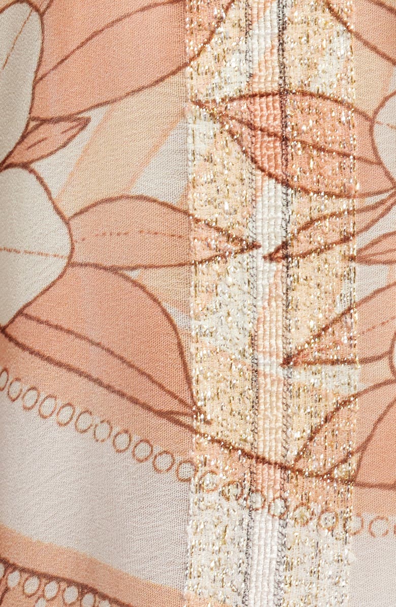 CIEBON Gefina Floral Metallic Stripe Georgette Top, Alternate, color, Taupe Multi