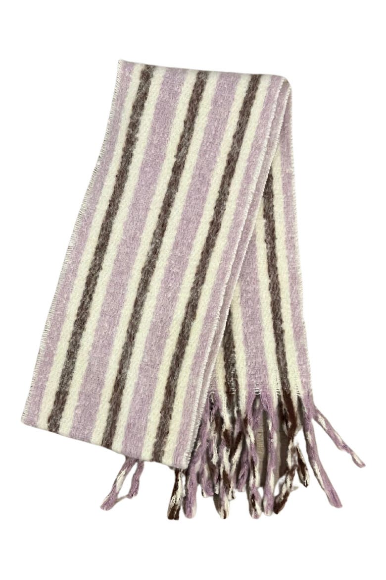 Stripe Woven Fringe Scarf, Alternate, color, LAVENDER