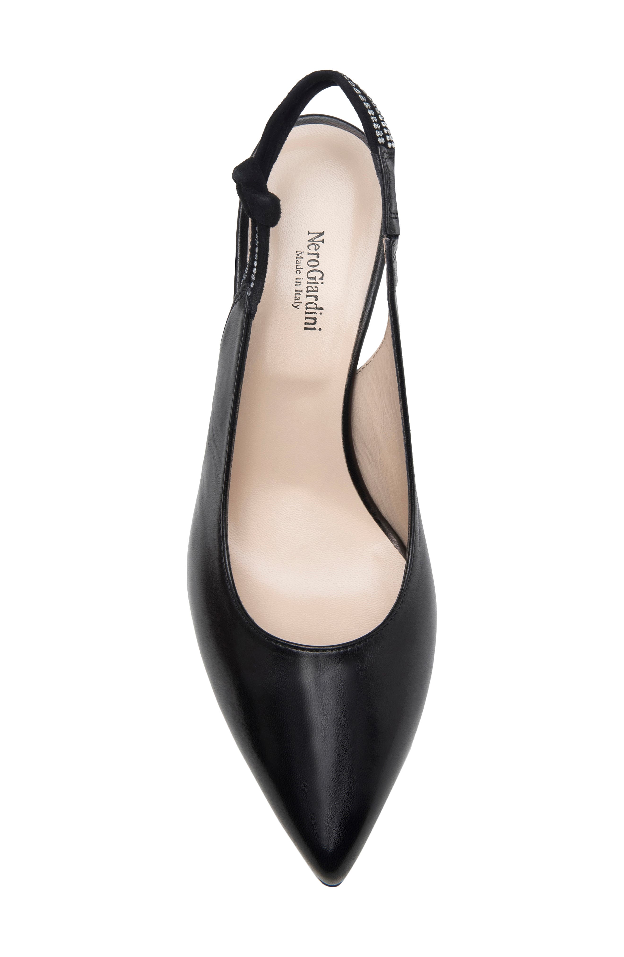 NeroGiardini Pointed Toe Slingback Pump, Alternate, color, Black