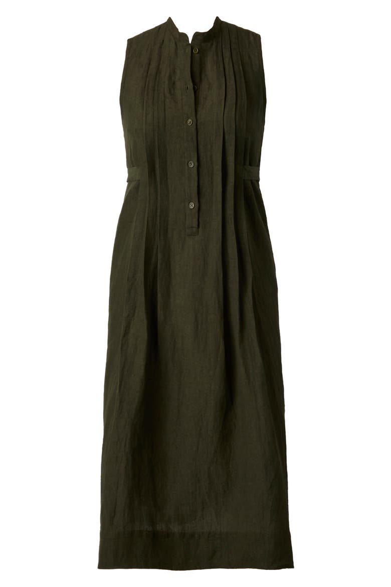 Pleated Sleeveless Beach Cover-Up Midi Dress, Alternate, color, NORI