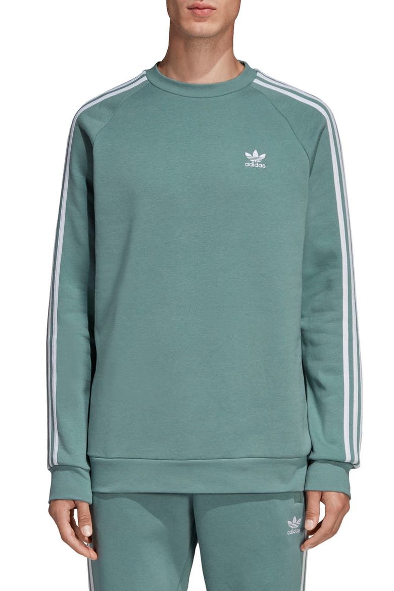 3-Stripes Crewneck Sweatshirt, Main, color, VAPOR STEEL