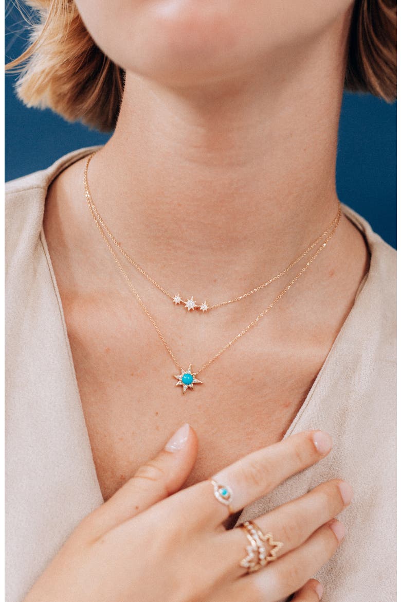 North Star Curve Diamond Pavé Necklace, Alternate, color, GOLD
