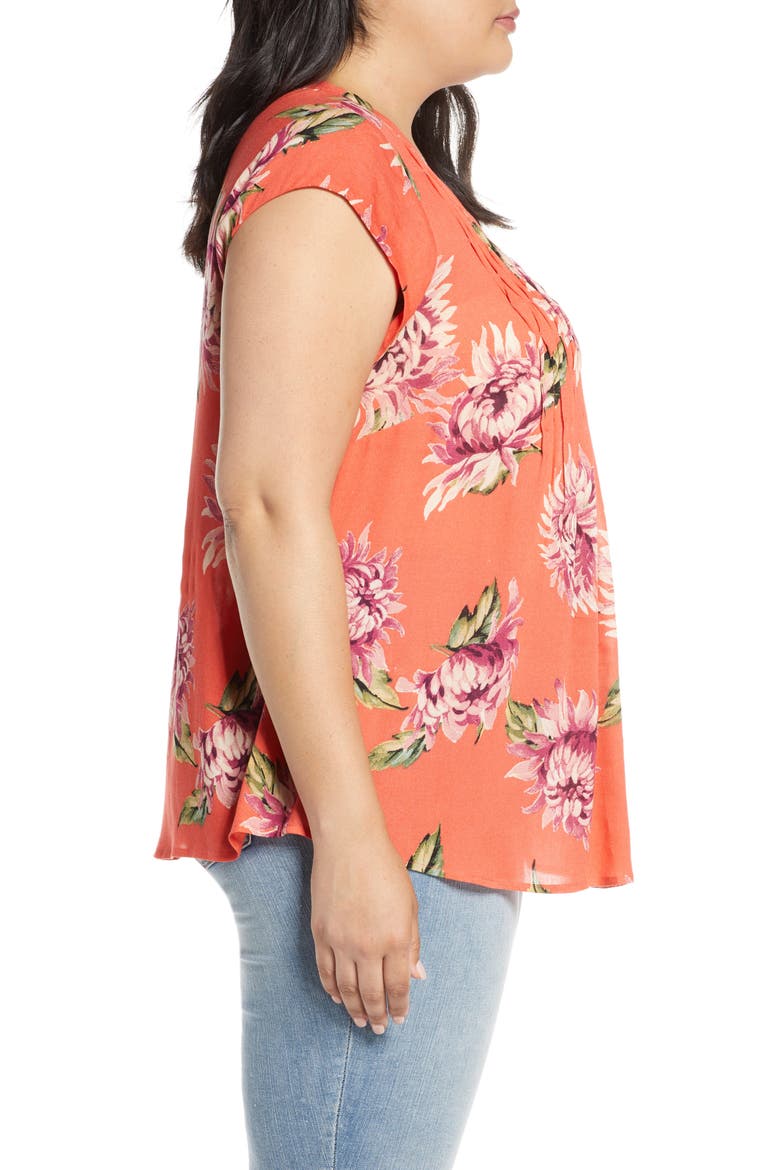 Daniel Rainn Pleat Detail Top, Alternate, color, ORANGE