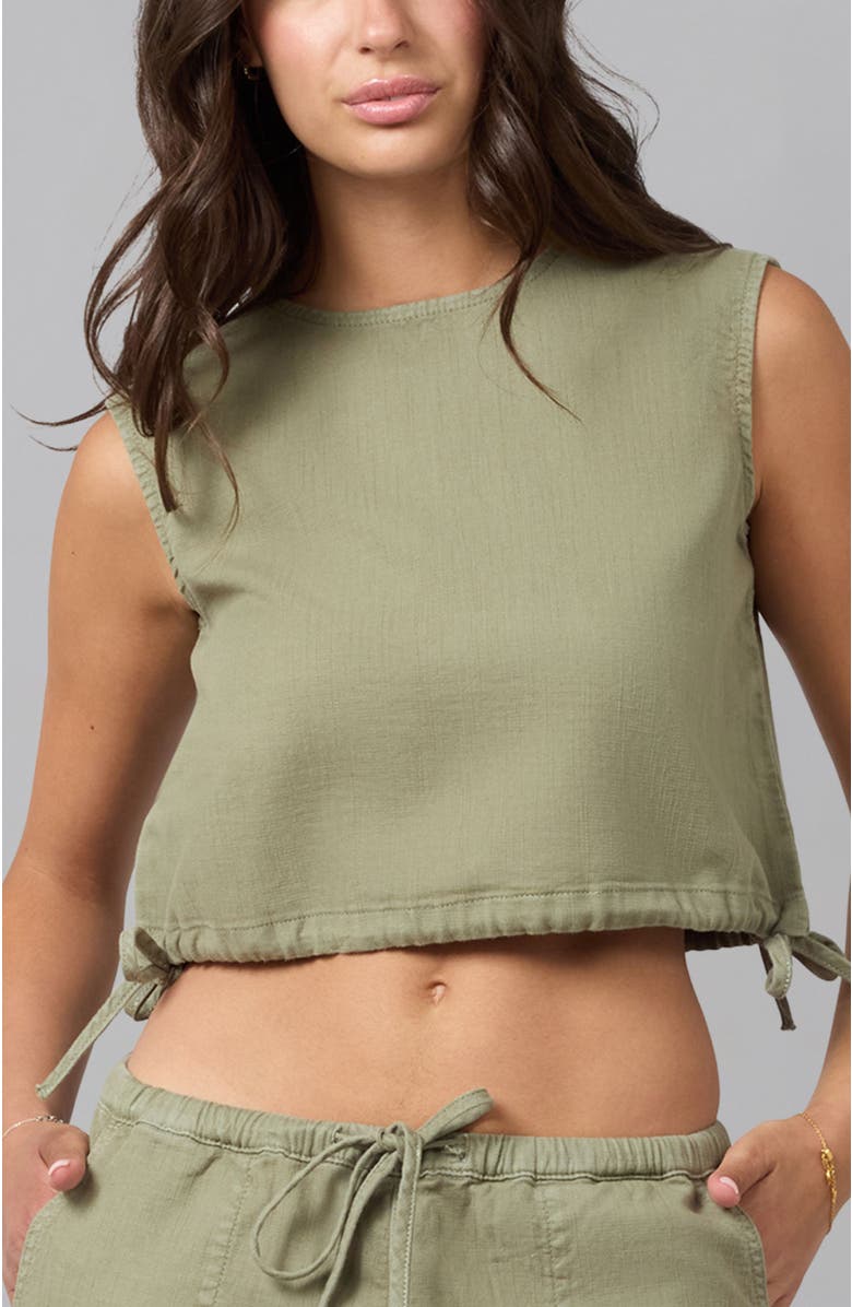 Lola Denim Liel Cotton Twill Top, Main, color, Worn Sage