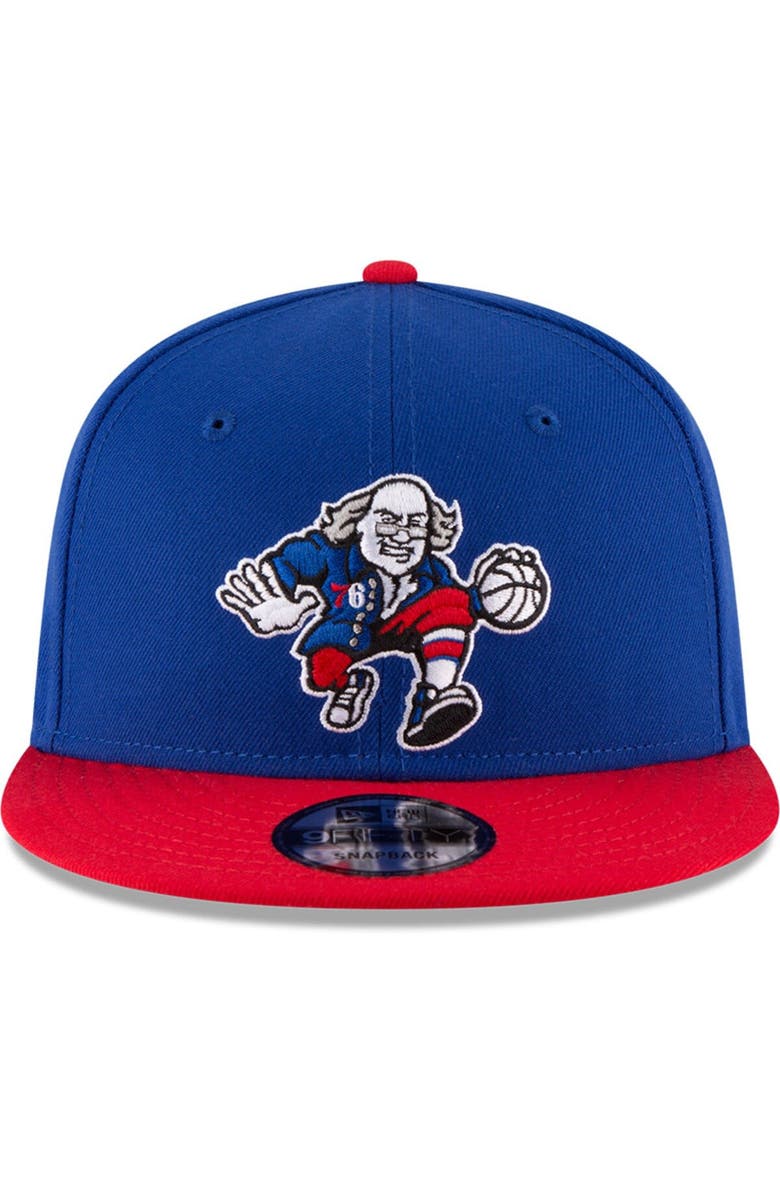 New Era Men's New Era Royal/Red Philadelphia 76ers 2-Tone 9FIFTY Adjustable Snapback Hat, Alternate, color,