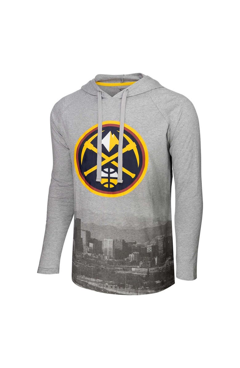 Stadium Essentials Men's Stadium Essentials Heather Gray Denver Nuggets Atrium Raglan Long Sleeve Hoodie T-Shirt, Alternate, color, Heather Gray