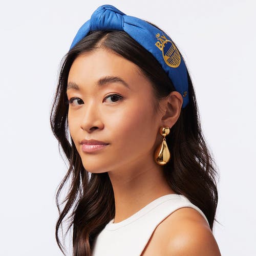 Lele Sadoughi Nba Golden State Warriors Embroidered Headband In Blue