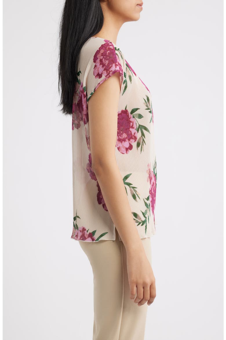 Floral Plissé Top, Alternate, color, SAND BERRY FLORAL