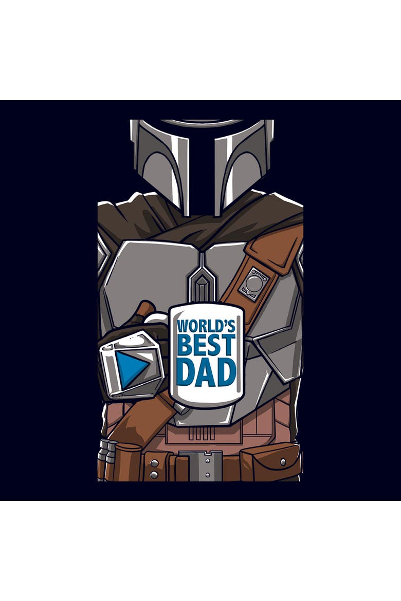 Men's Star Wars The Mandalorian World's Best Dadalorian  Graphic T-Shirt, Alternate, color, Navy Blue
