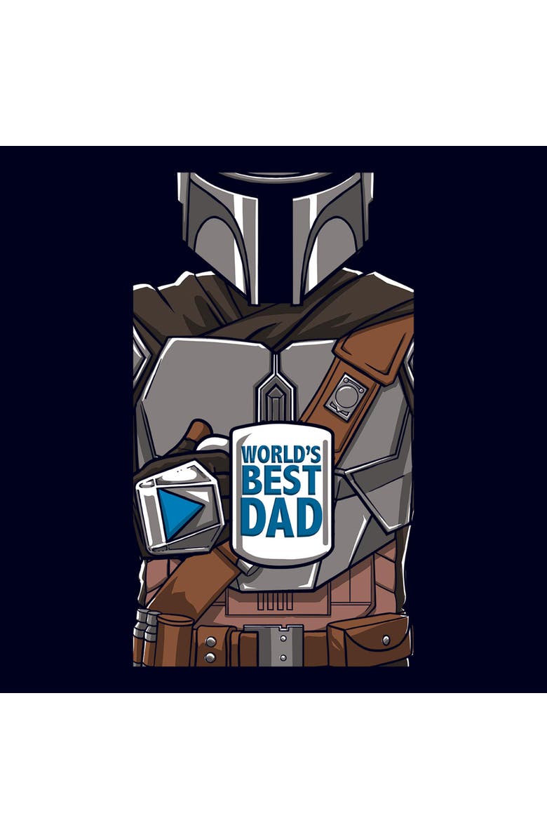 Star Wars: The Mandalorian Men's Star Wars The Mandalorian World's Best Dadalorian Graphic T-Shirt, Alternate, color, Navy Blue