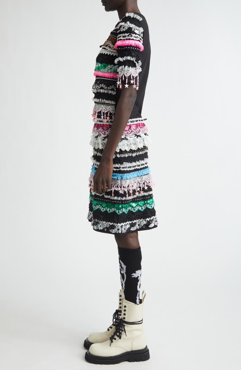 Chopova Lowena Starbrites Embellished Jersey Dress, Alternate, color, Black Multi