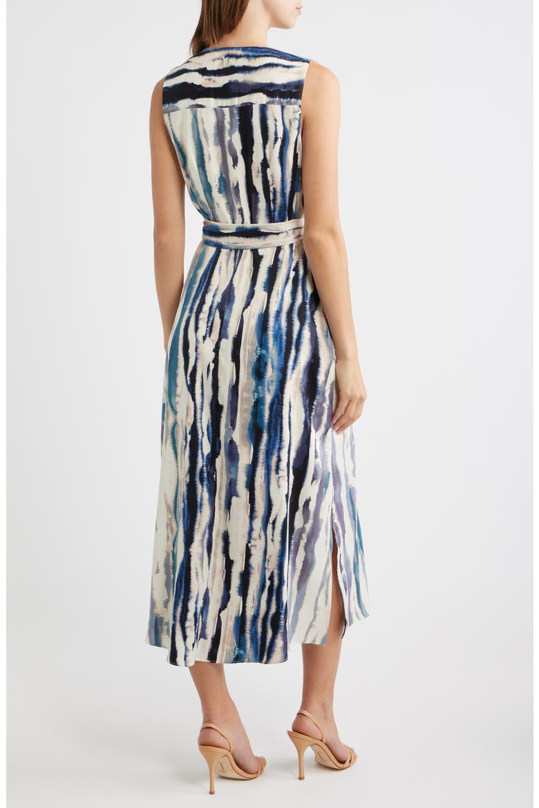 Tie Dye Stripe Sleeveless Dress, Alternate, color, WHISPER WHITE/ WASHED INDIGO