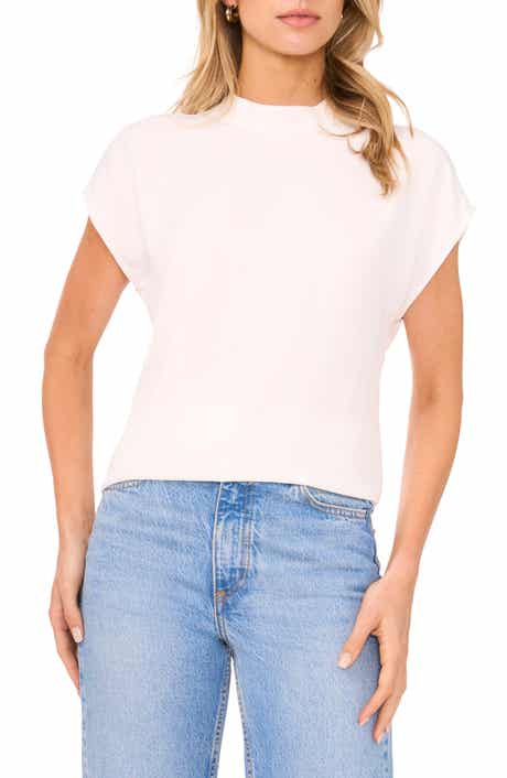 Halogen® Mock Neck Cap Sleeve Shell