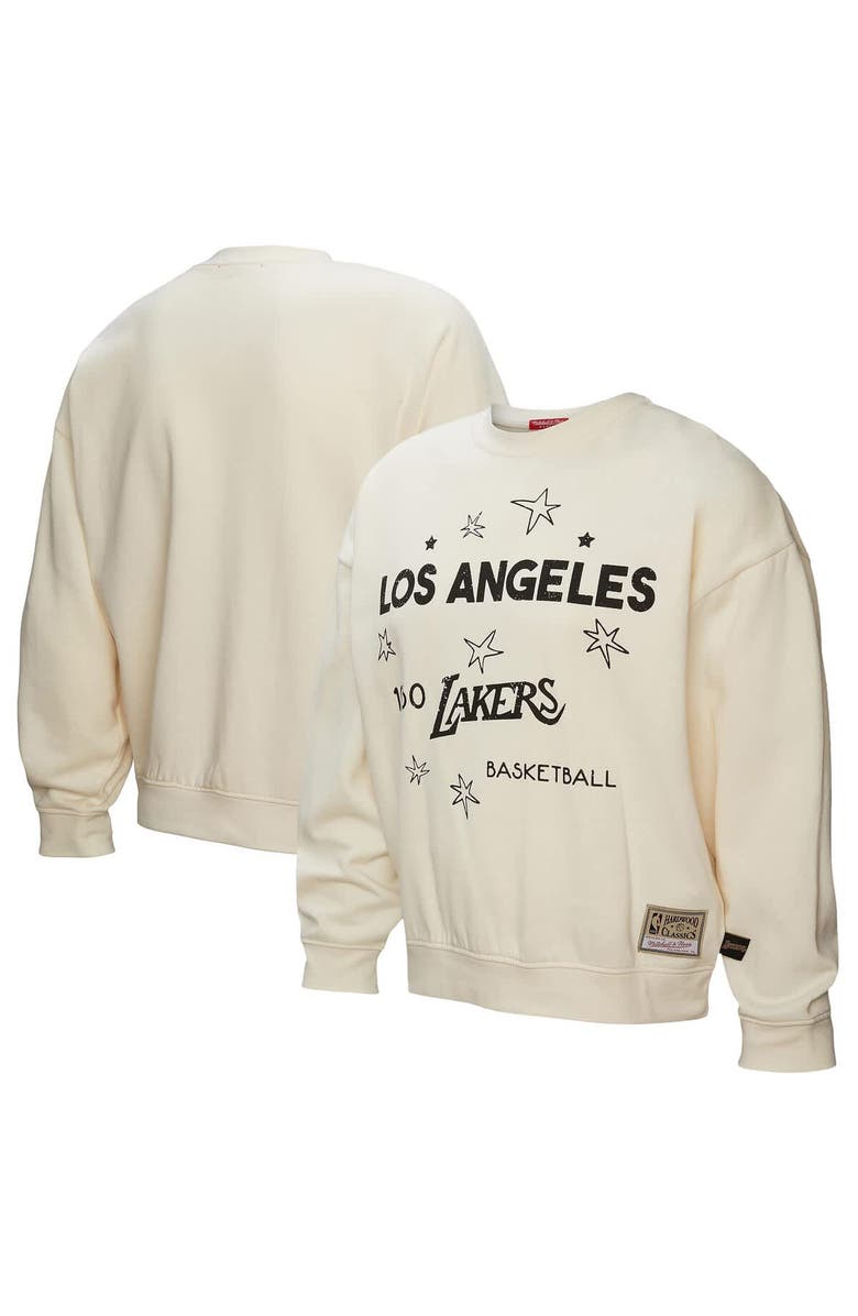 Mitchell & Ness Women's Mitchell & Ness Gold Los Angeles Lakers Hardwood Classics Pullover Sweatshirt, Main, color, Cream