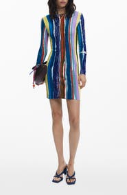Desigual Paint Stripe Long Sleeve Minidress