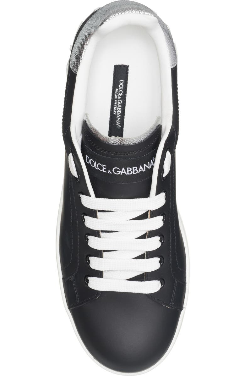Dolce&Gabbana Portofino Sneaker, Alternate, color, Black/ Silver
