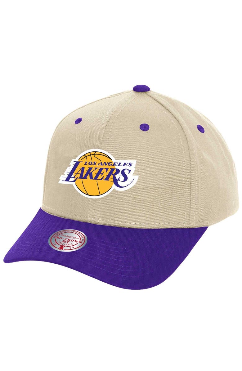 Mitchell & Ness Men's Mitchell & Ness Cream Los Angeles Lakers Game On Two-Tone Pro Crown Adjustable Hat, Main, color, Cream