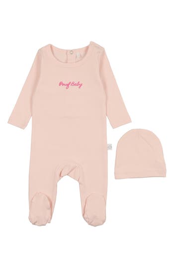 Pouf Baby Footie & Hat In Brown