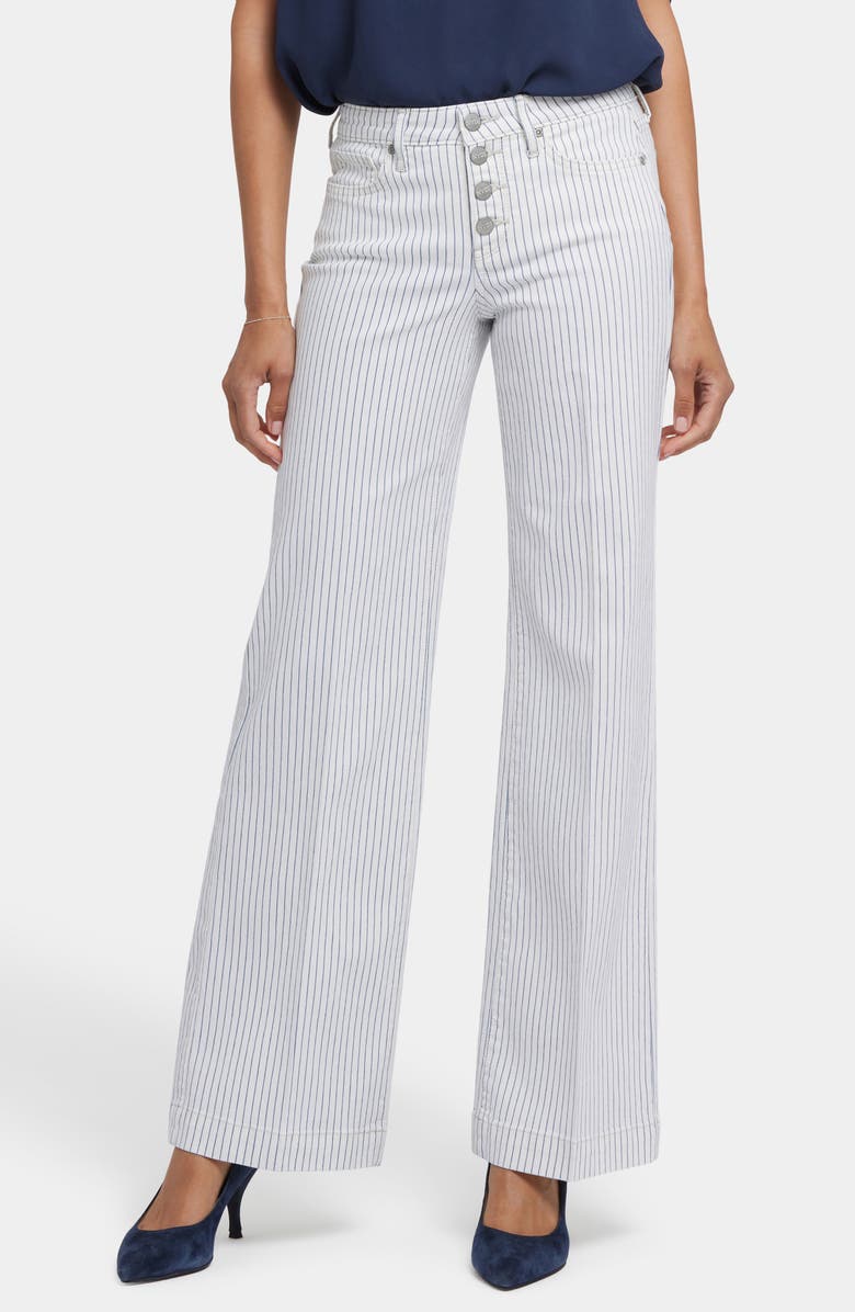 NYDJ Teresa Button Fly Wide Leg Jeans, Main, color, Palencia Stripe