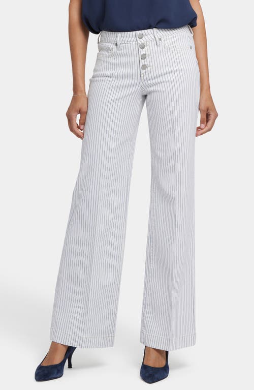 Shop Nydj Teresa Button Fly Wide Leg Jeans In Palencia Stripe