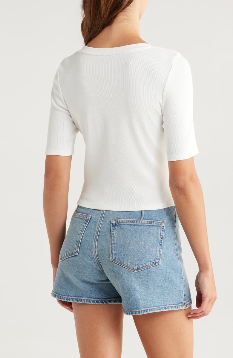 Evette Short Sleeve Button-Up Sweater