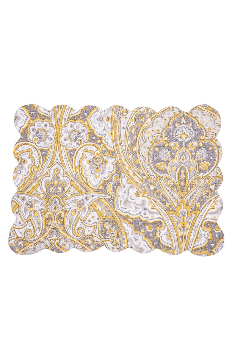 C&F Home Shay Damask Placemats Set of 6, 13" x 19", Alternate, color, Orange